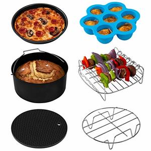 Complete set of Air Fryer Accessories Including Cake, Pizza Pan, Skewer Rack and More