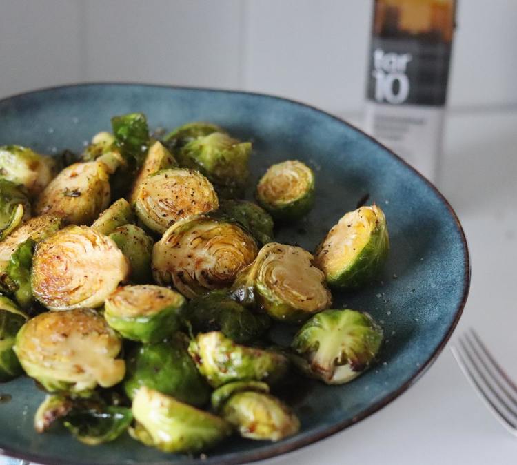 Air Fryer Roasted Brussels Sprout with Balsamic Vinegar Recipe